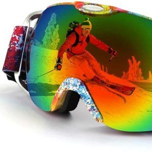 Ski goggles over glasses anti-fog UV400 protection